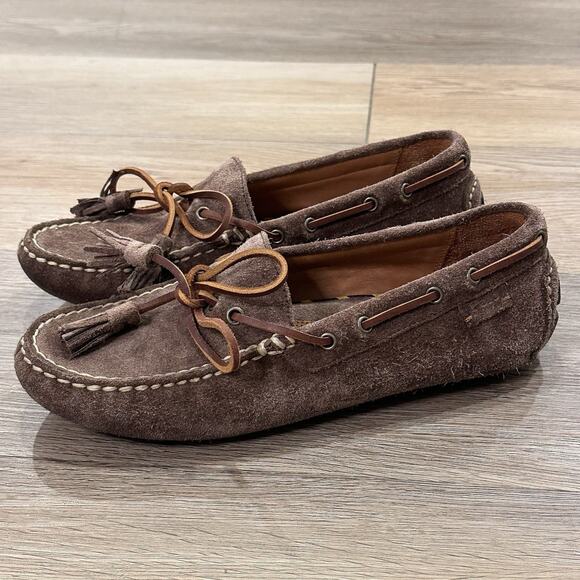 Polo Ralph Lauren Anders Loafer Men’s Sz 7 Driving Suede Leather Tassels Shoes - Picture 5 of 13